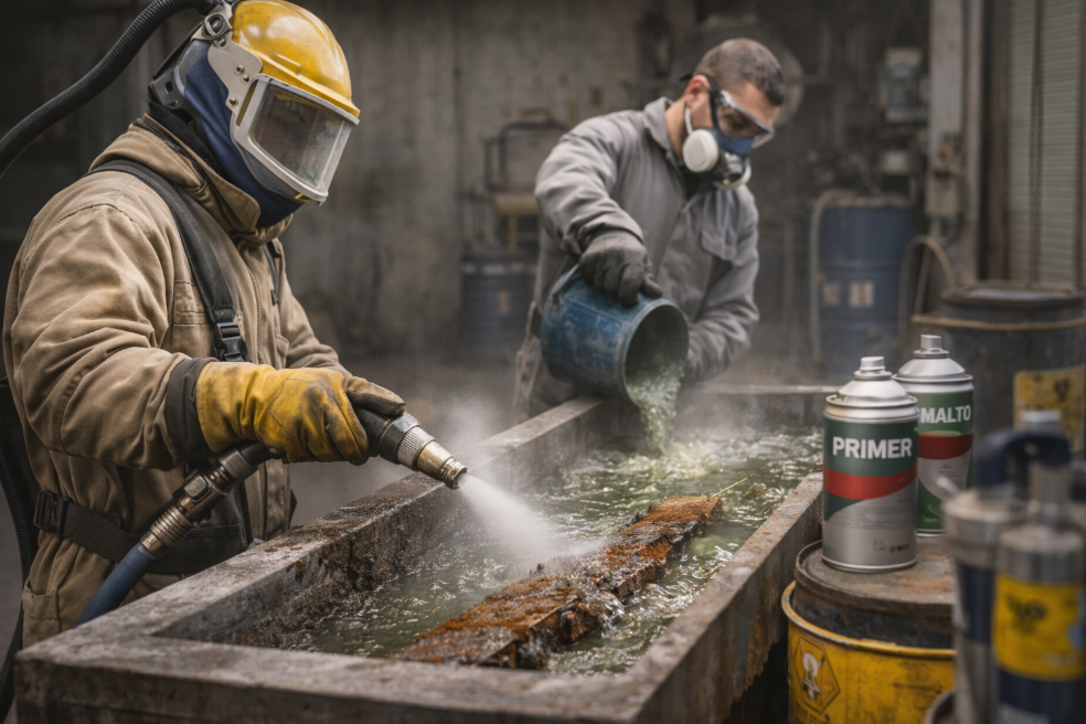 Normative, sicurezza e ambiente nei trattamenti di sabbiatura e sverniciatura: cosa sapere